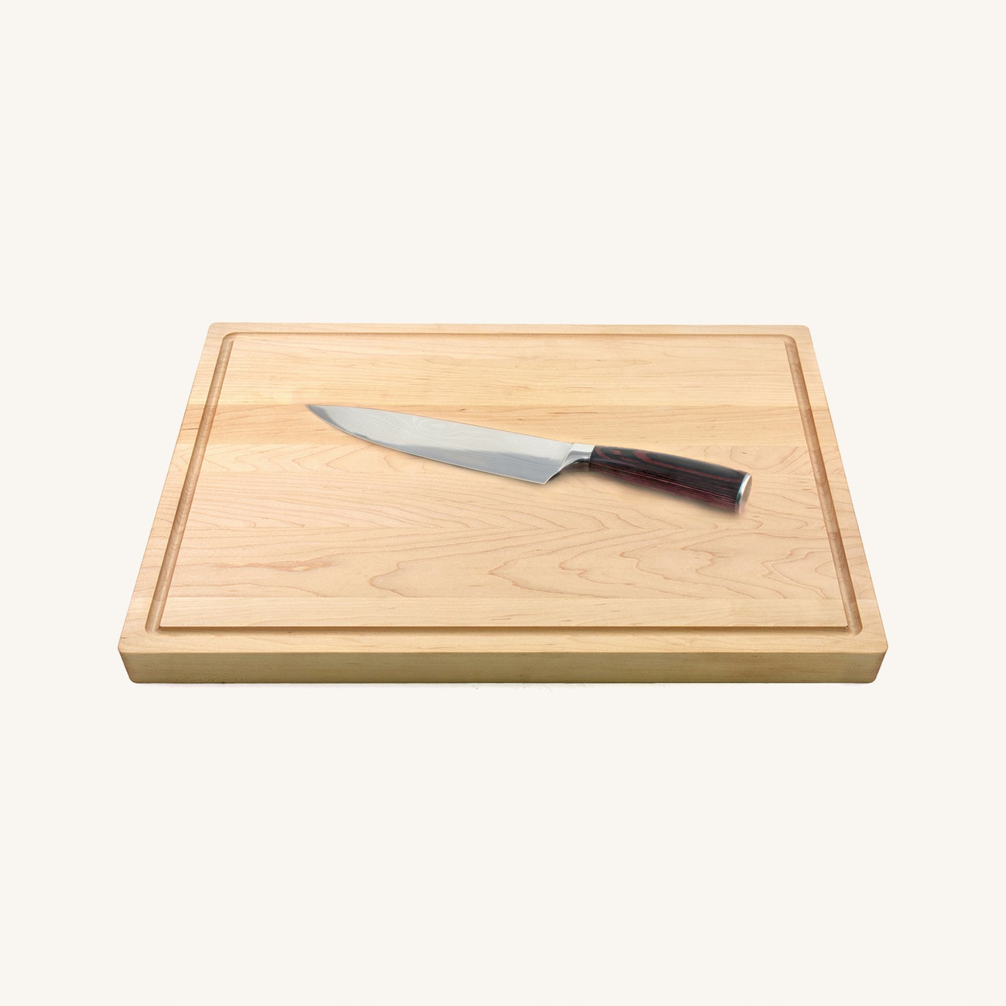 Bundle of Butcher Block Board with Chef Knife