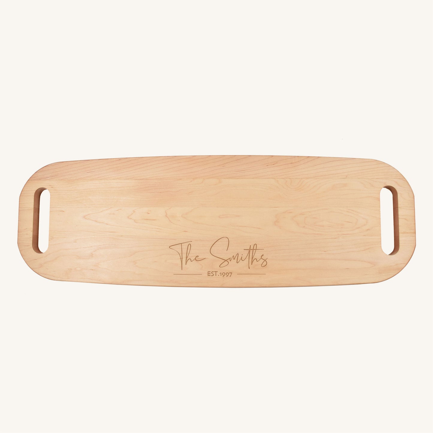 Bandeja para servir de madera con asas en ambos extremos