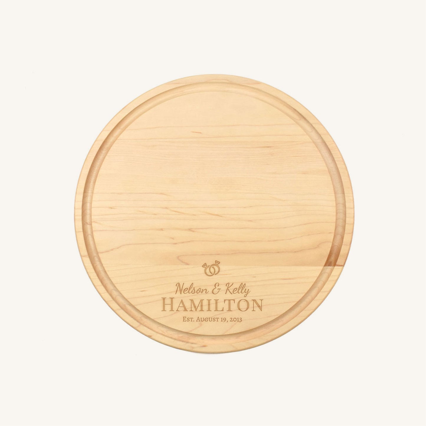 Planche à découper en bois ronde de 10 1/2 pouces