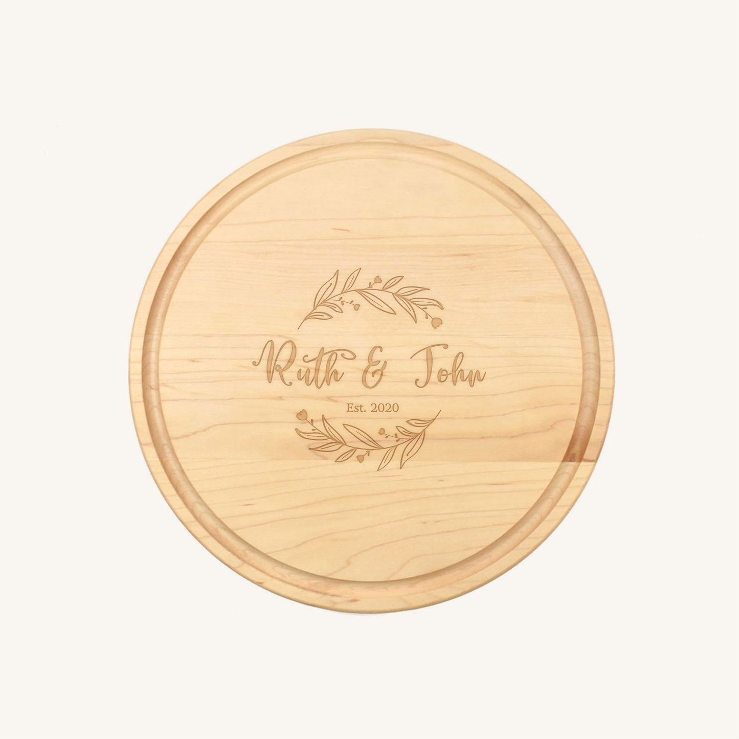 Planche à découper en bois ronde de 10 1/2 pouces