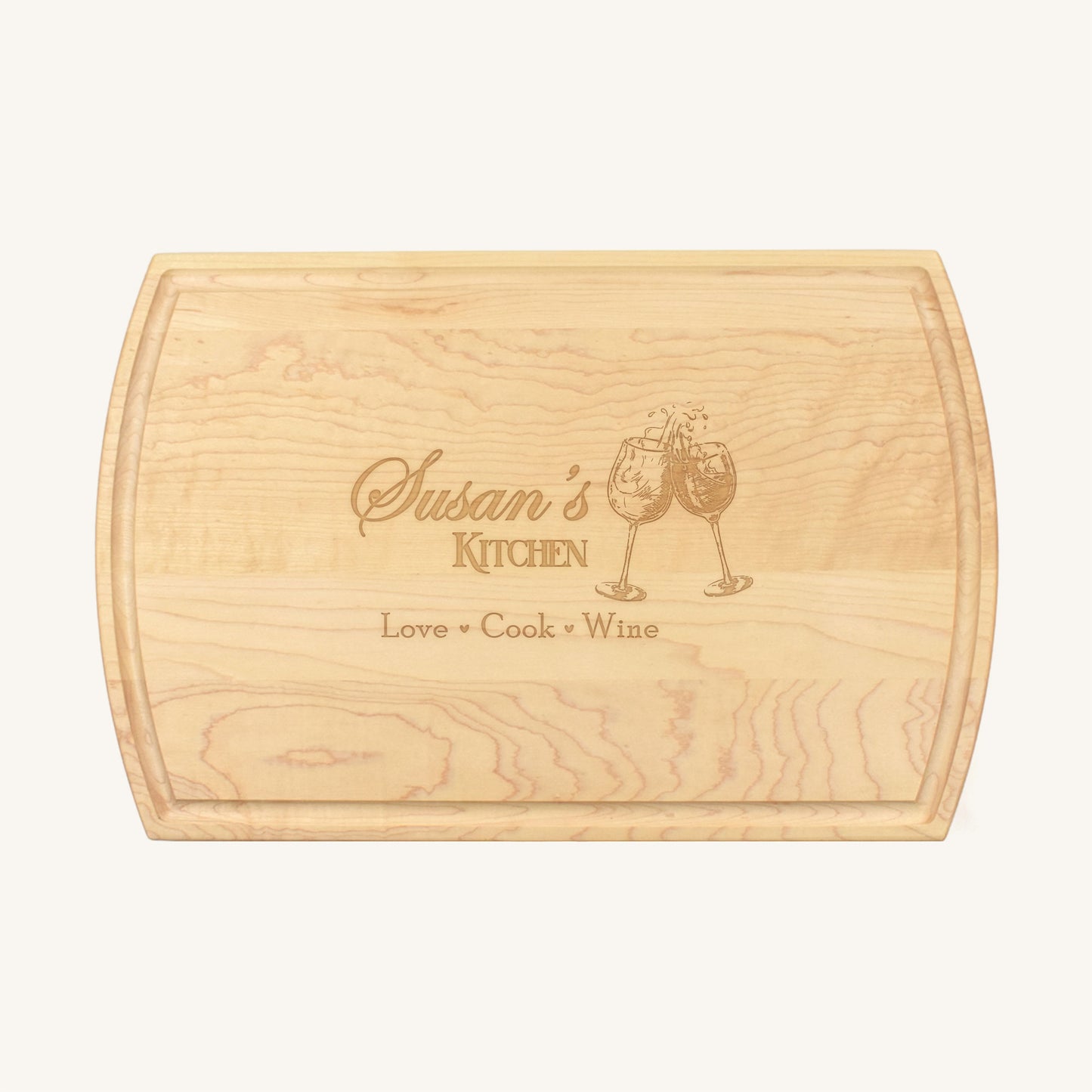 Tabla de cortar de madera grande con ranura para jugo