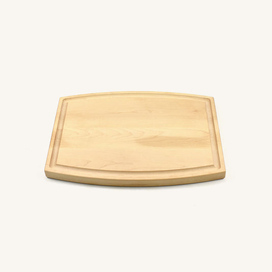 Planche à découper en bois arquée avec rainure à jus