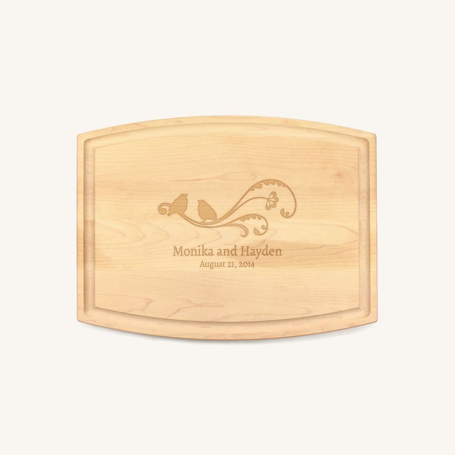 Arched Wood Cutting Board with Juice Groove