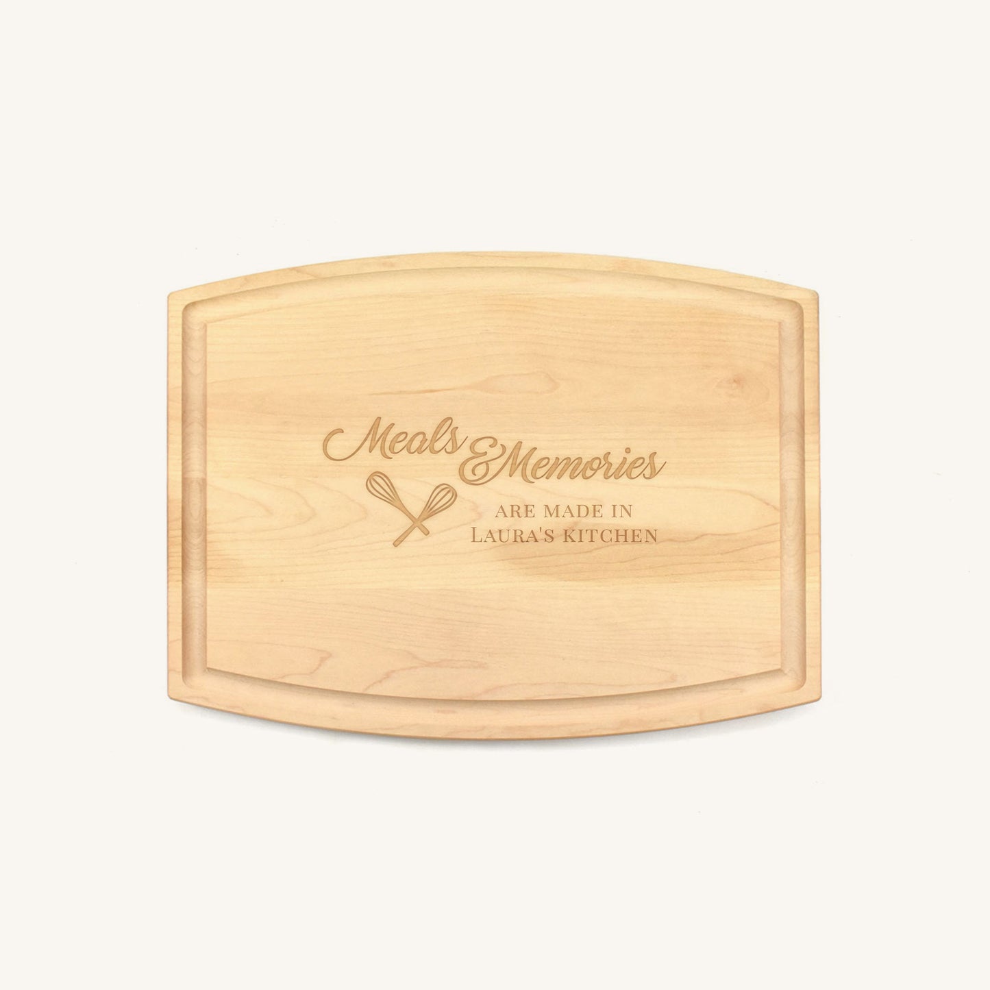 Arched Wood Cutting Board with Juice Groove