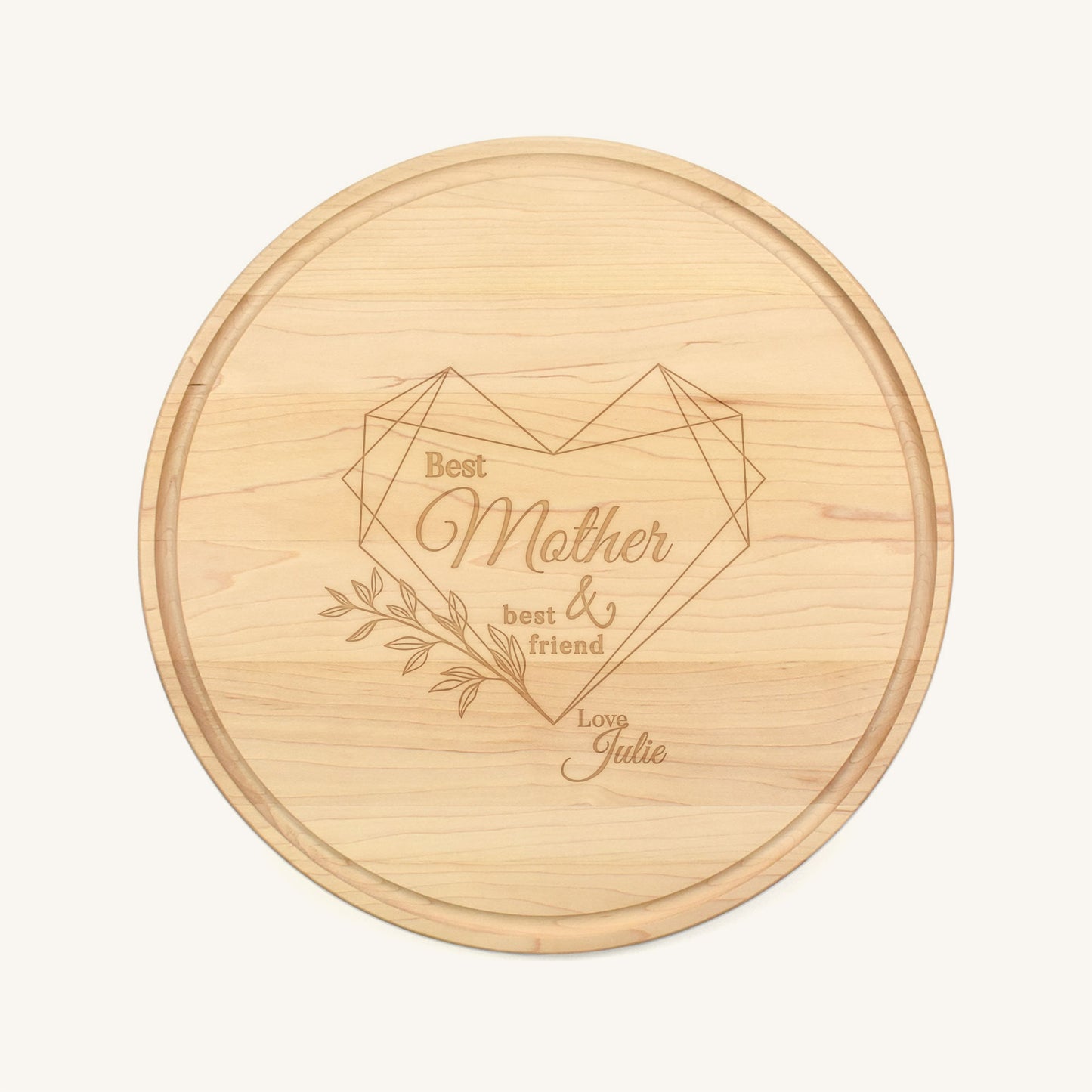 Tabla de cortar de madera redonda de 13 1/2 pulgadas