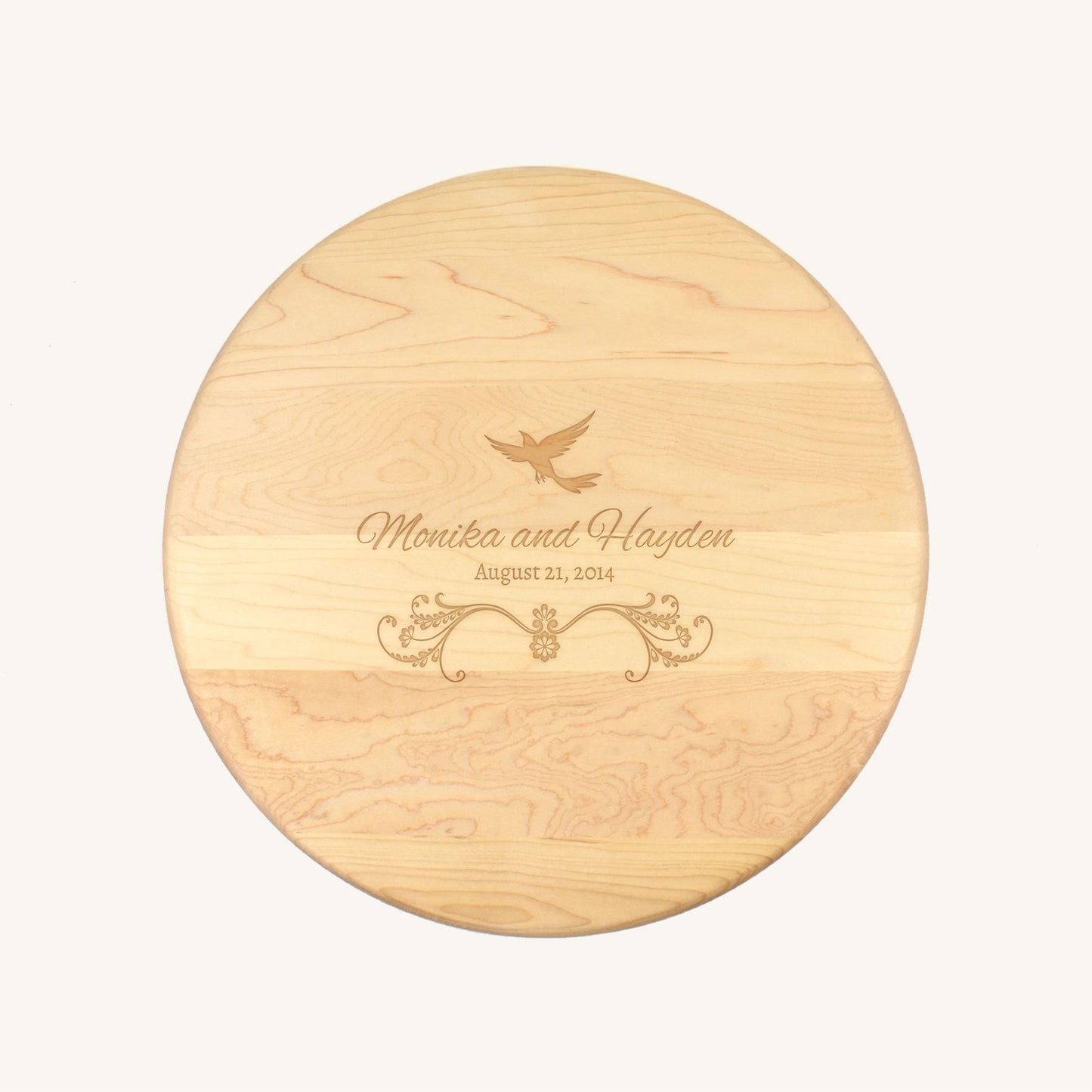 Tabla de cortar de madera redonda de 15 pulgadas