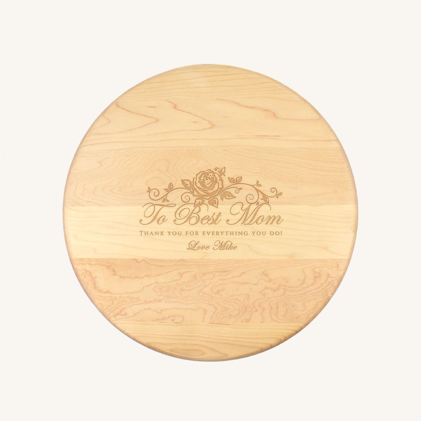 Tabla de cortar de madera redonda de 15 pulgadas