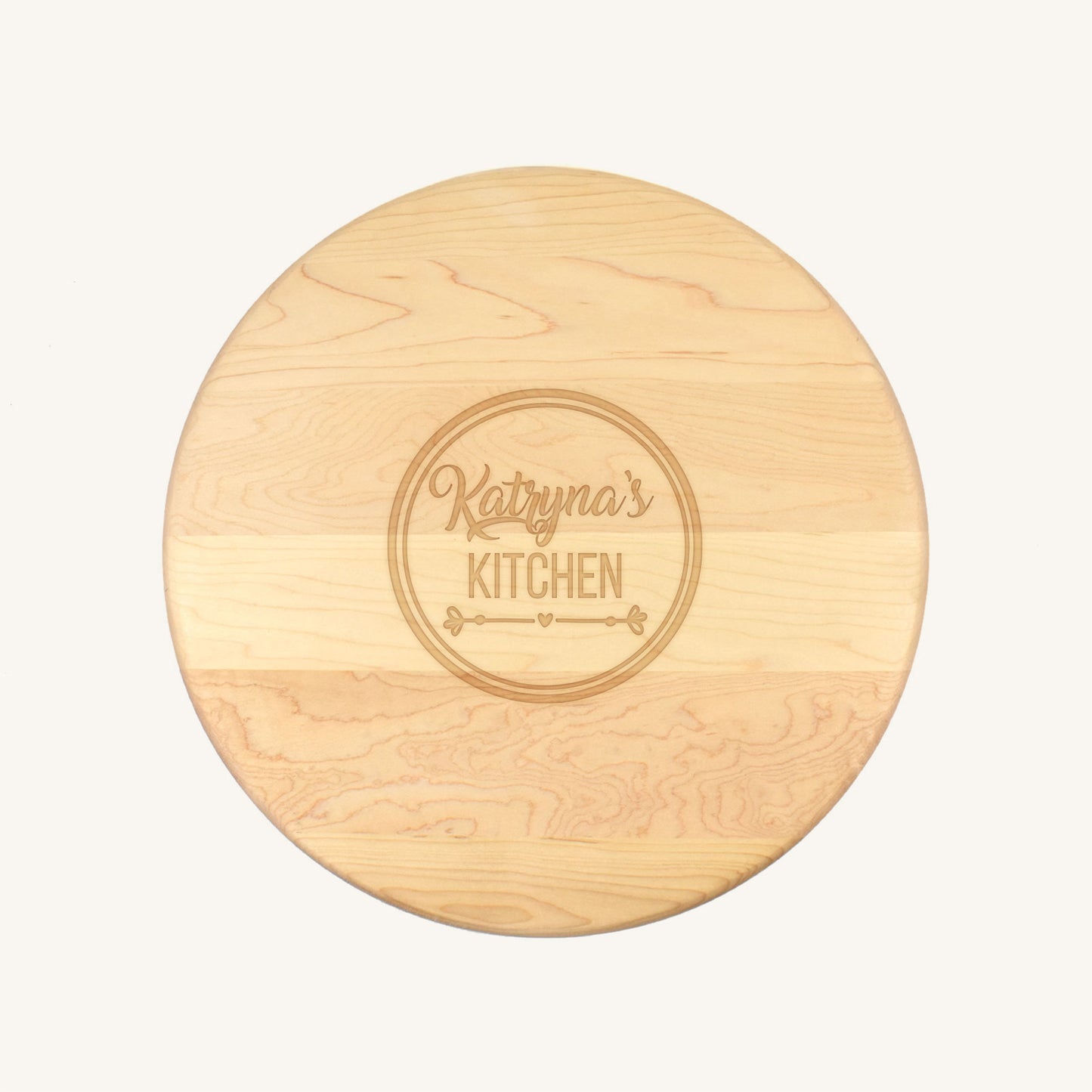 Tabla de cortar de madera redonda de 15 pulgadas