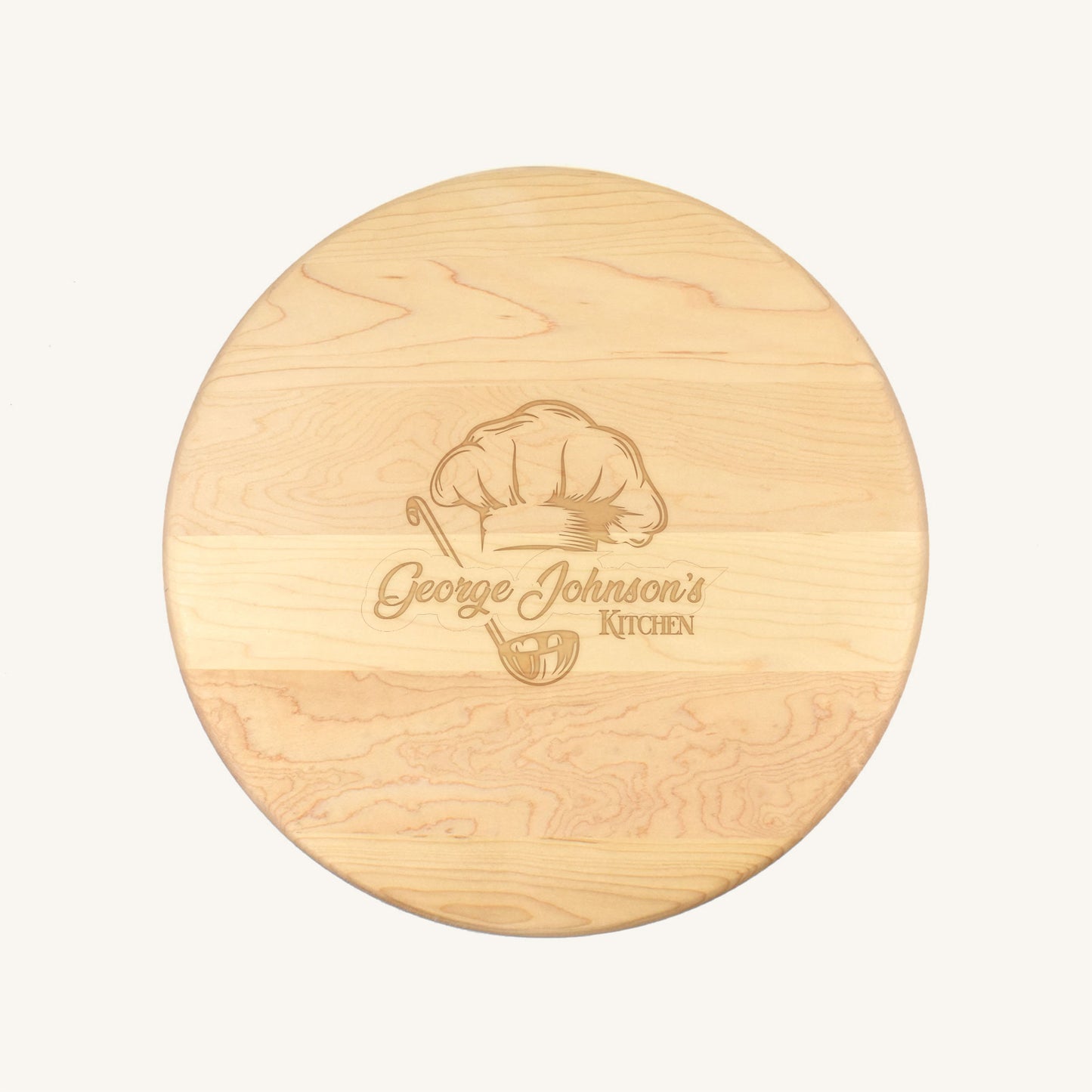 Tabla de cortar de madera redonda de 15 pulgadas