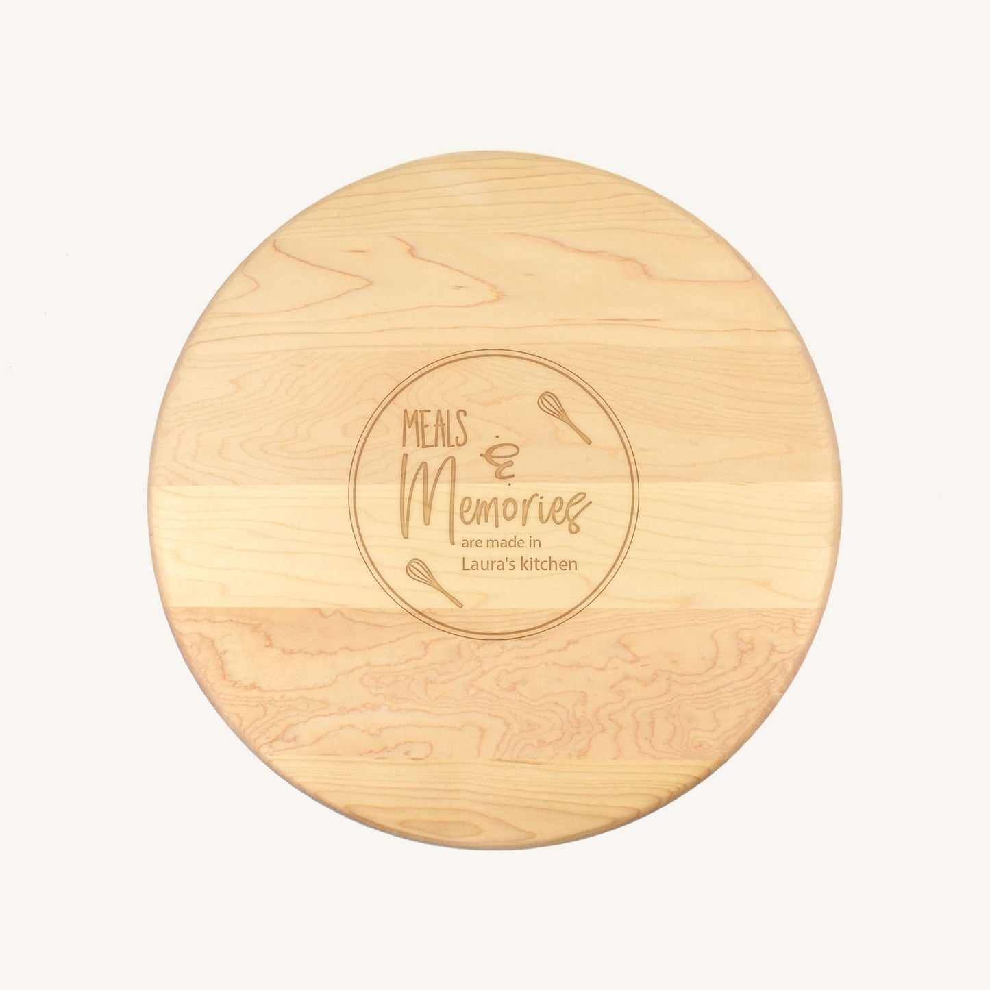Tabla de cortar de madera redonda de 15 pulgadas