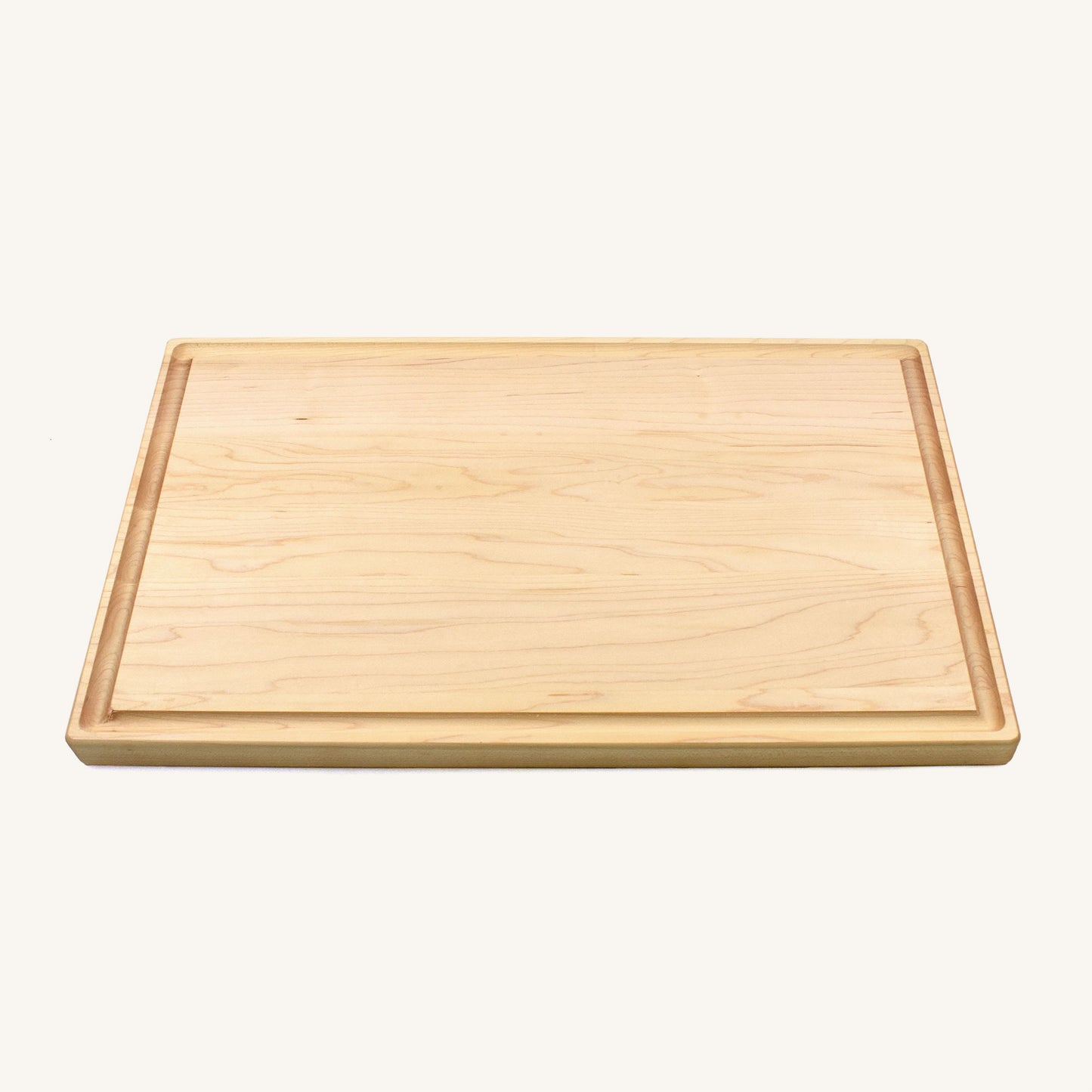 Thick Wood Cutting Board with Rounded Edges and Juice Groove