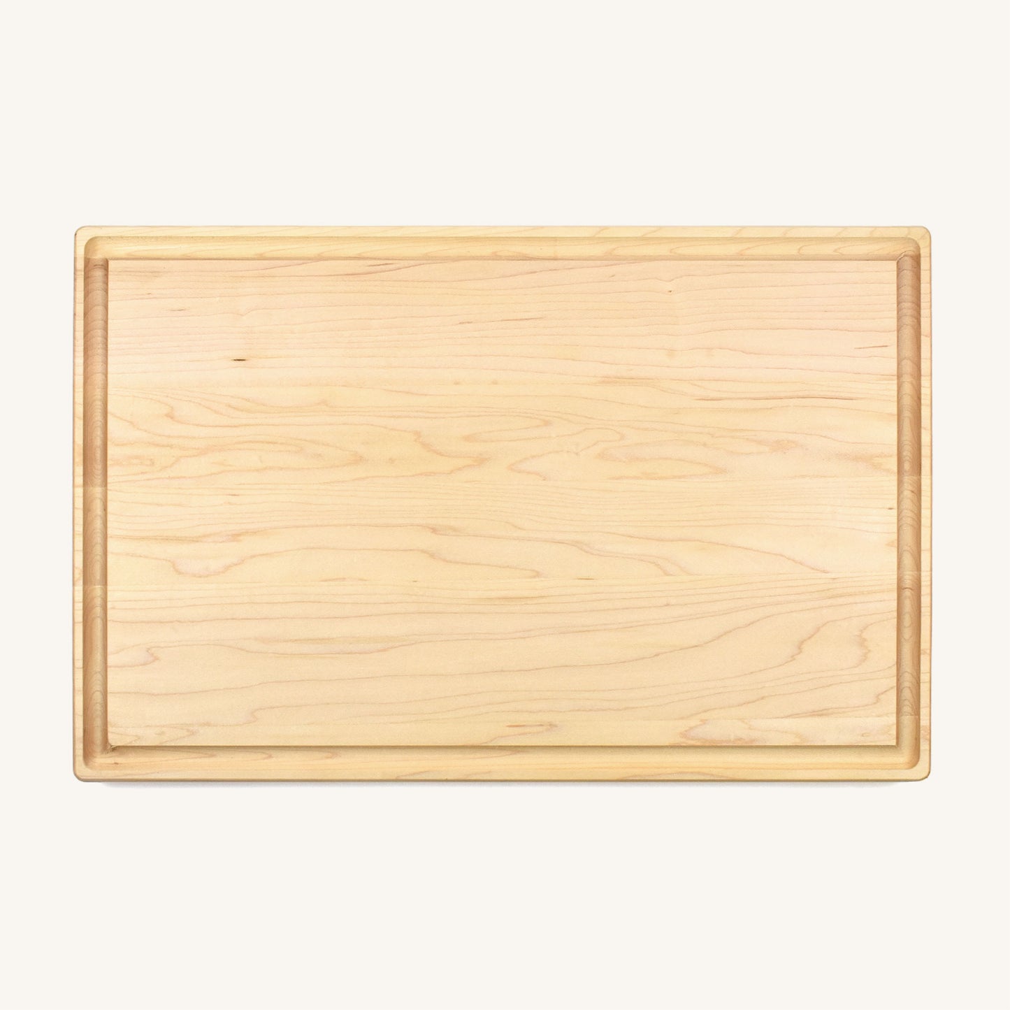 Thick Wood Cutting Board with Rounded Edges and Juice Groove
