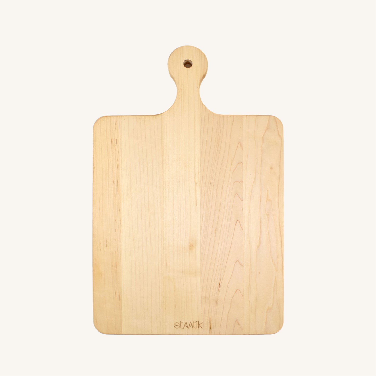 Tabla de cortar de madera con mango redondeado