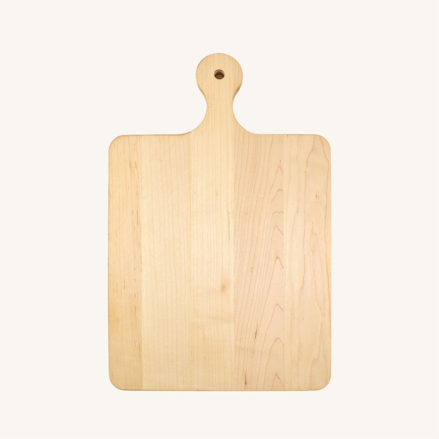 Tabla de cortar de madera con mango redondeado