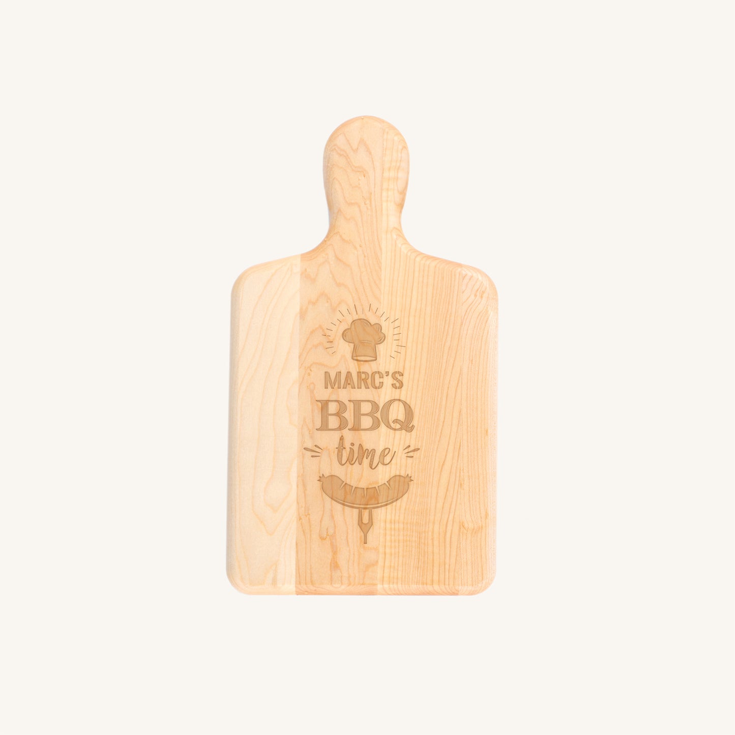 Tabla de servir de madera de arce con mango y punta redondeada