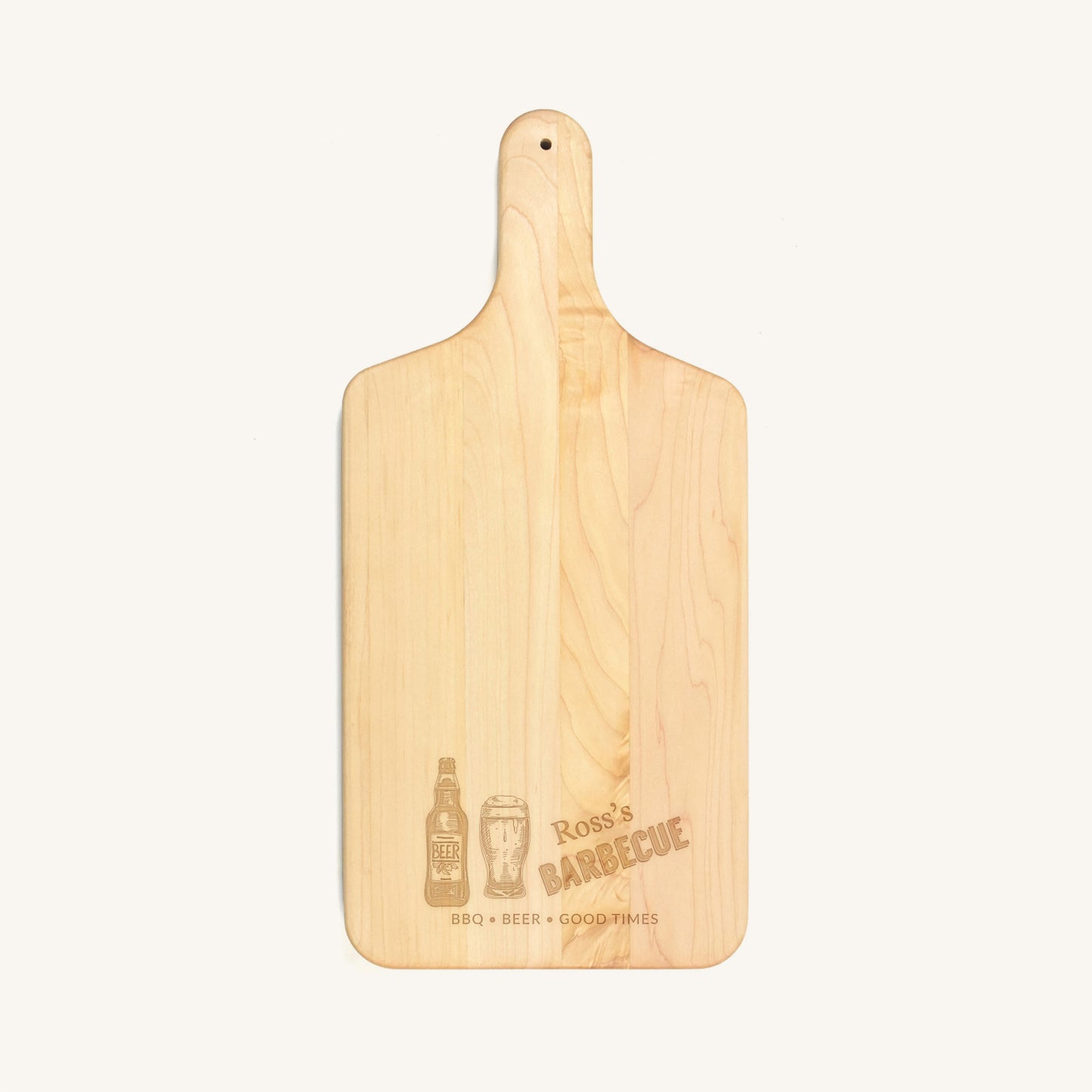 Tabla de cortar de madera con mango de 4 pulgadas