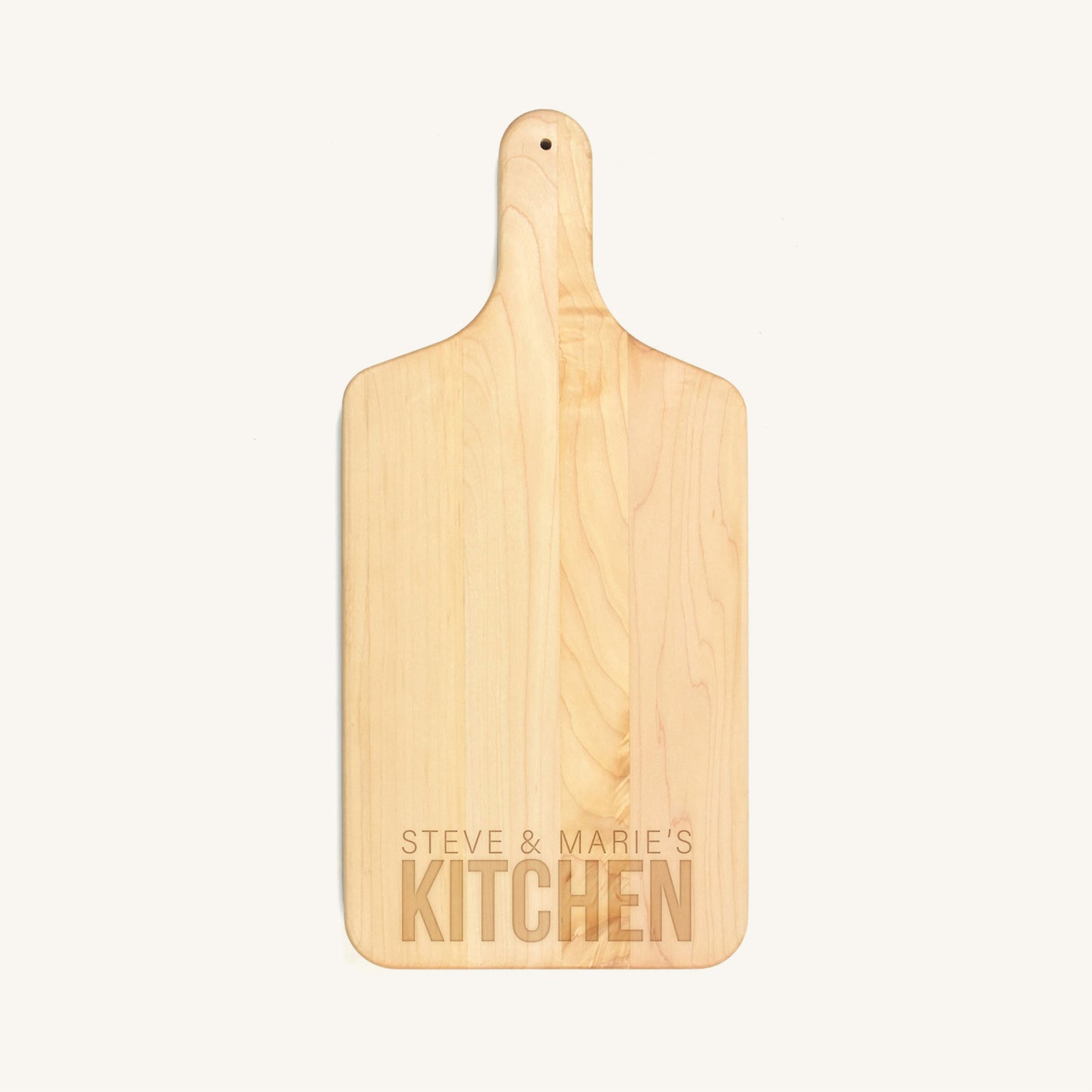 Tabla de cortar de madera con mango de 4 pulgadas