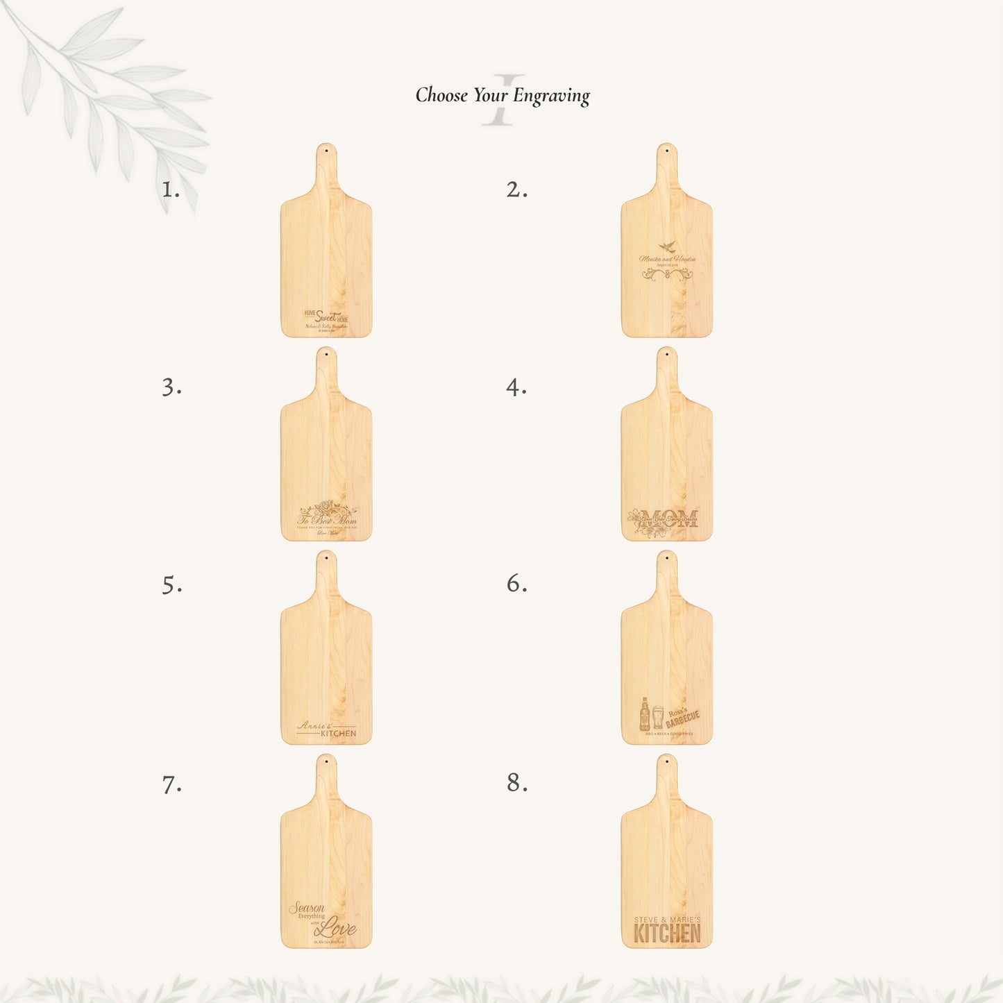 Tabla de cortar de madera con mango de 4 pulgadas