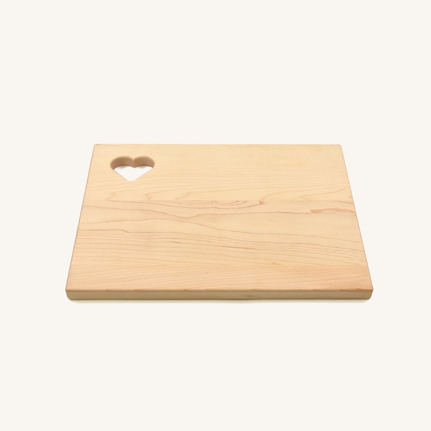 Wood Cutting Board Rounded Corners with Heart Cutout