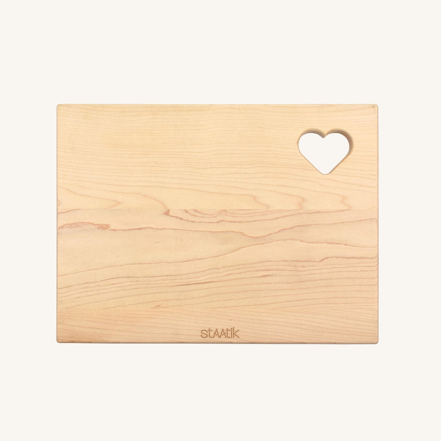 Wood Cutting Board Rounded Corners with Heart Cutout