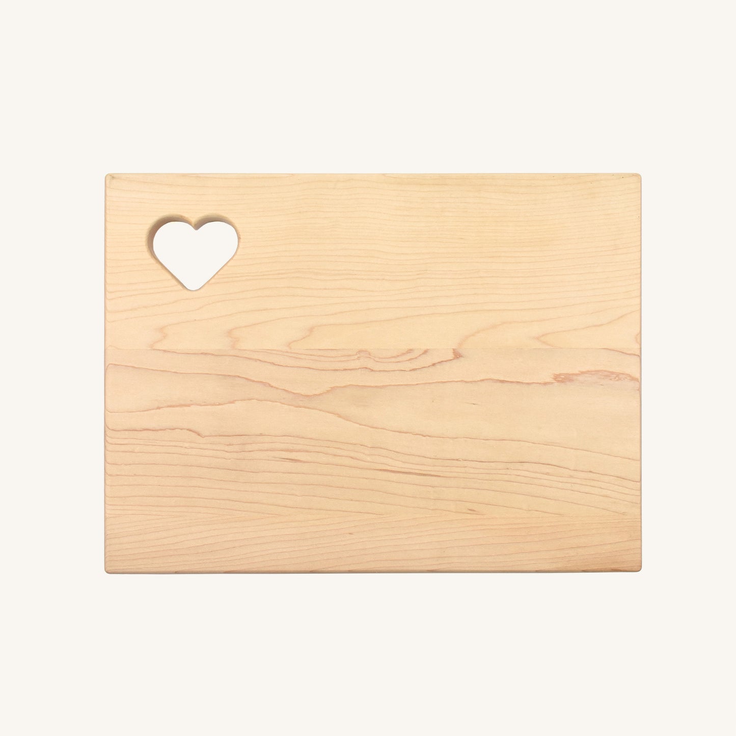 Wood Cutting Board Rounded Corners with Heart Cutout