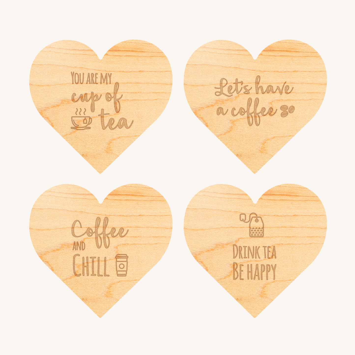 Heart Shaped Coaster (Sets of 4)