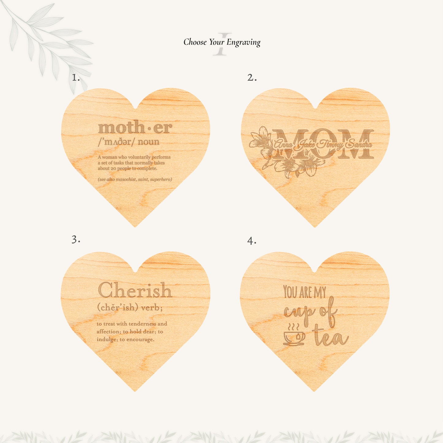 Heart Shaped Coaster (Sets of 4)