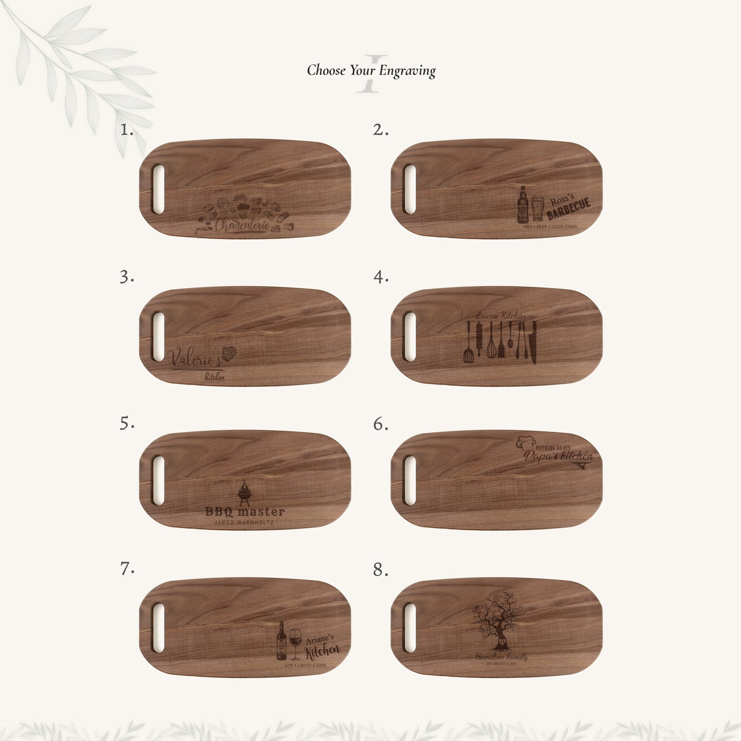 Bandeja para Charcutería de Madera con Asa