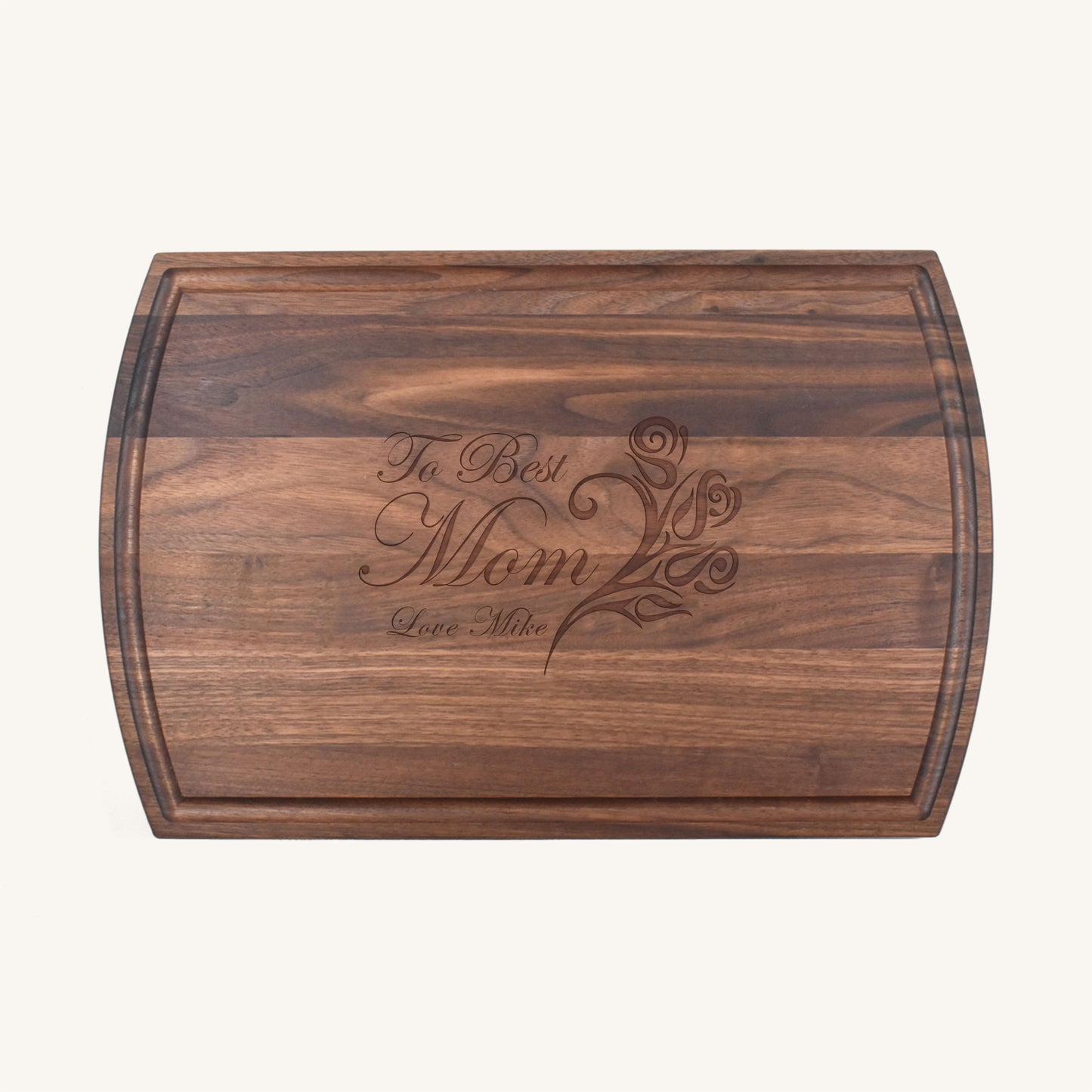 Tabla de cortar de madera grande con ranura para jugo