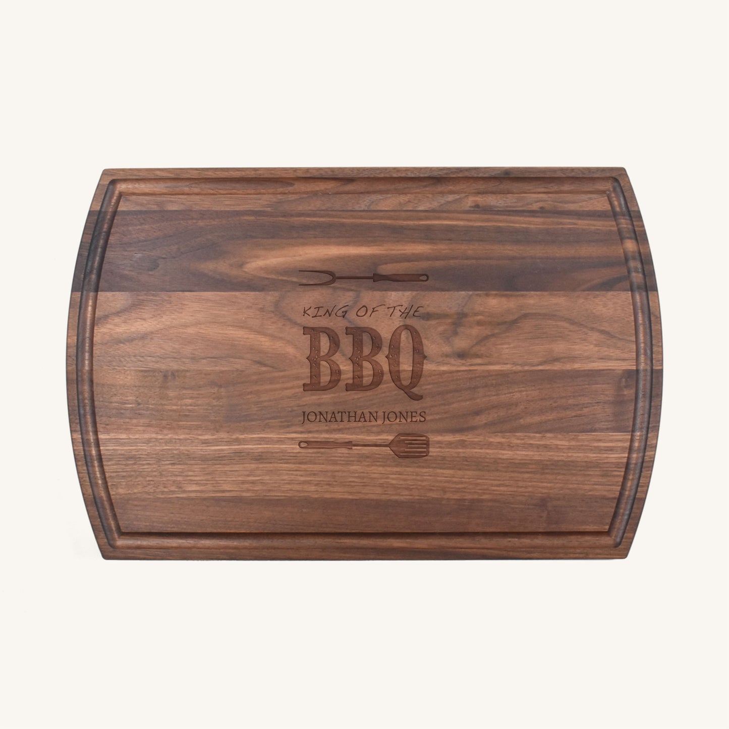 Tabla de cortar de madera grande con ranura para jugo