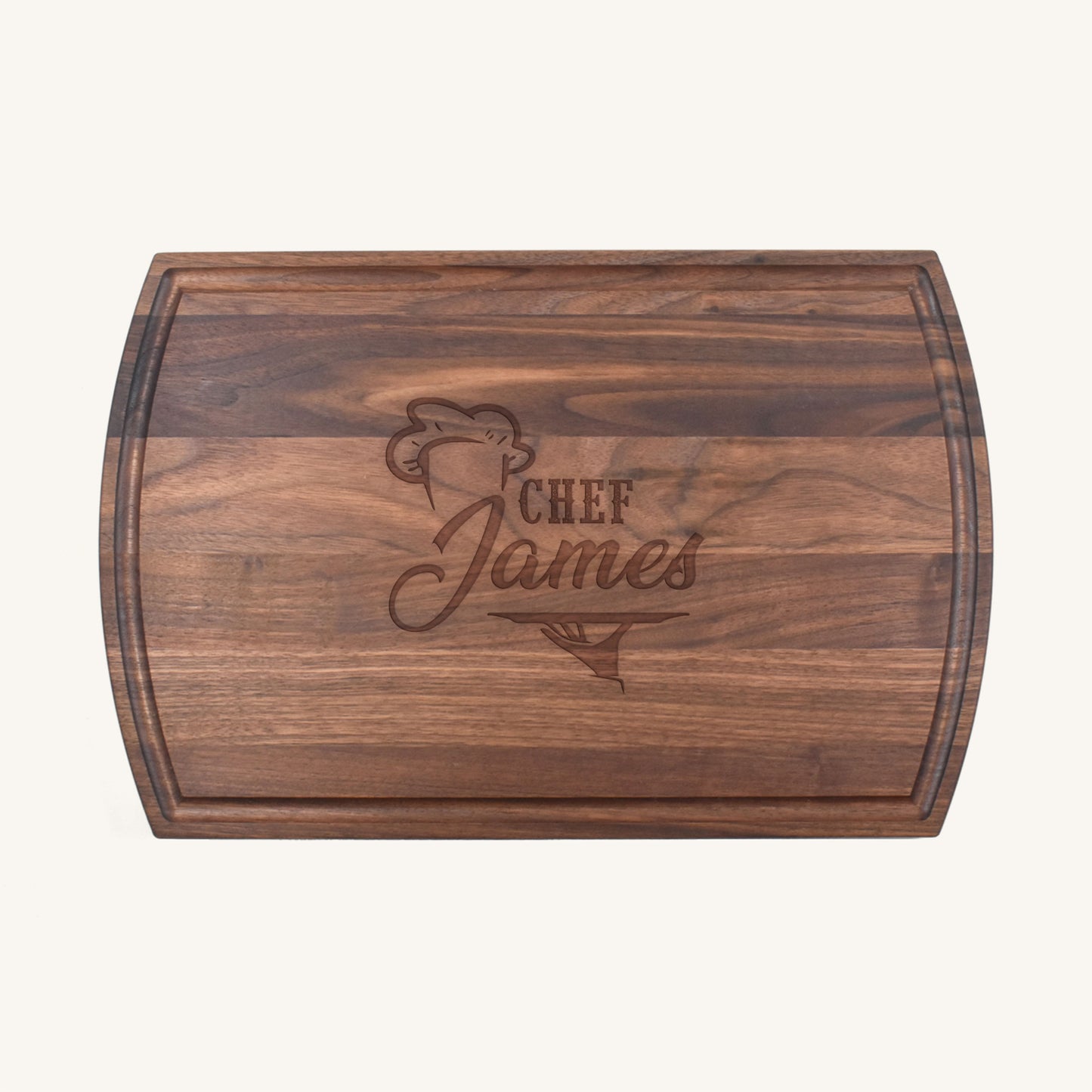 Tabla de cortar de madera grande con ranura para jugo