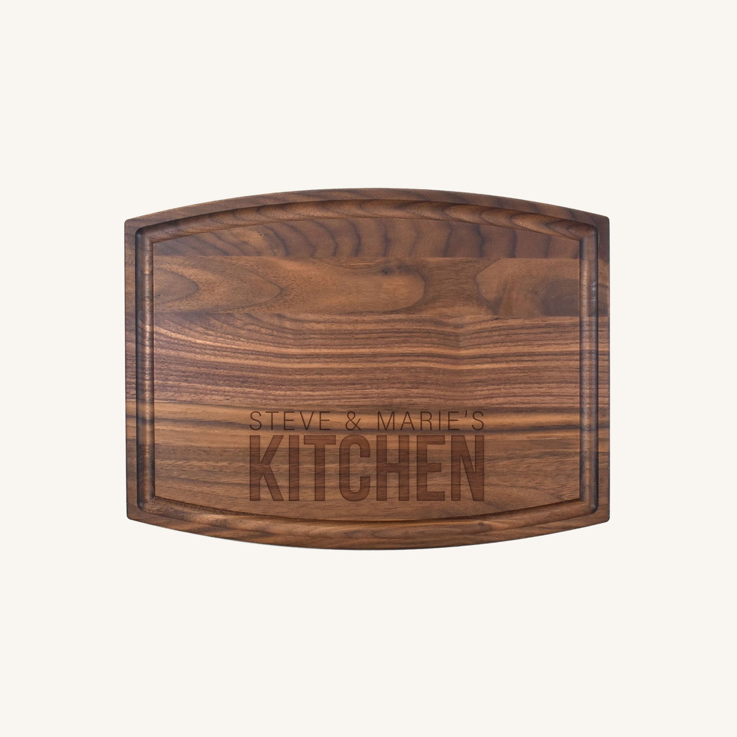 Arched Wood Cutting Board with Juice Groove