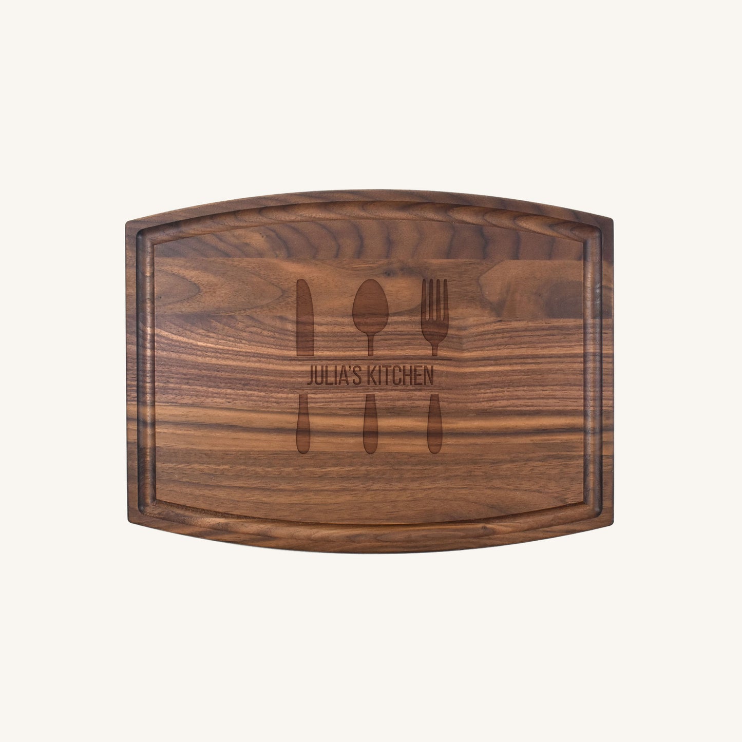 Arched Wood Cutting Board with Juice Groove