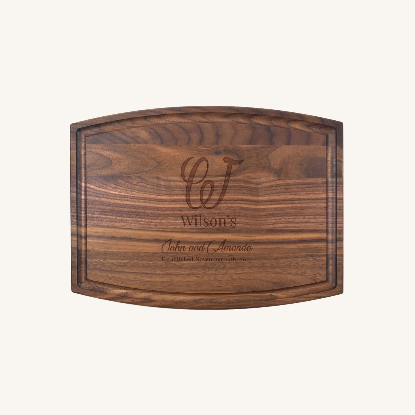 Arched Wood Cutting Board with Juice Groove