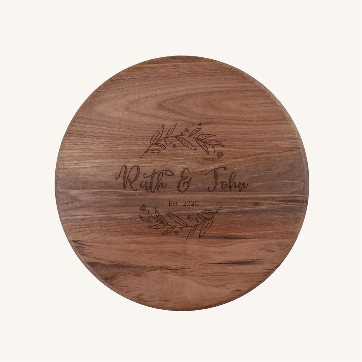 Tabla de cortar de madera redonda de 15 pulgadas