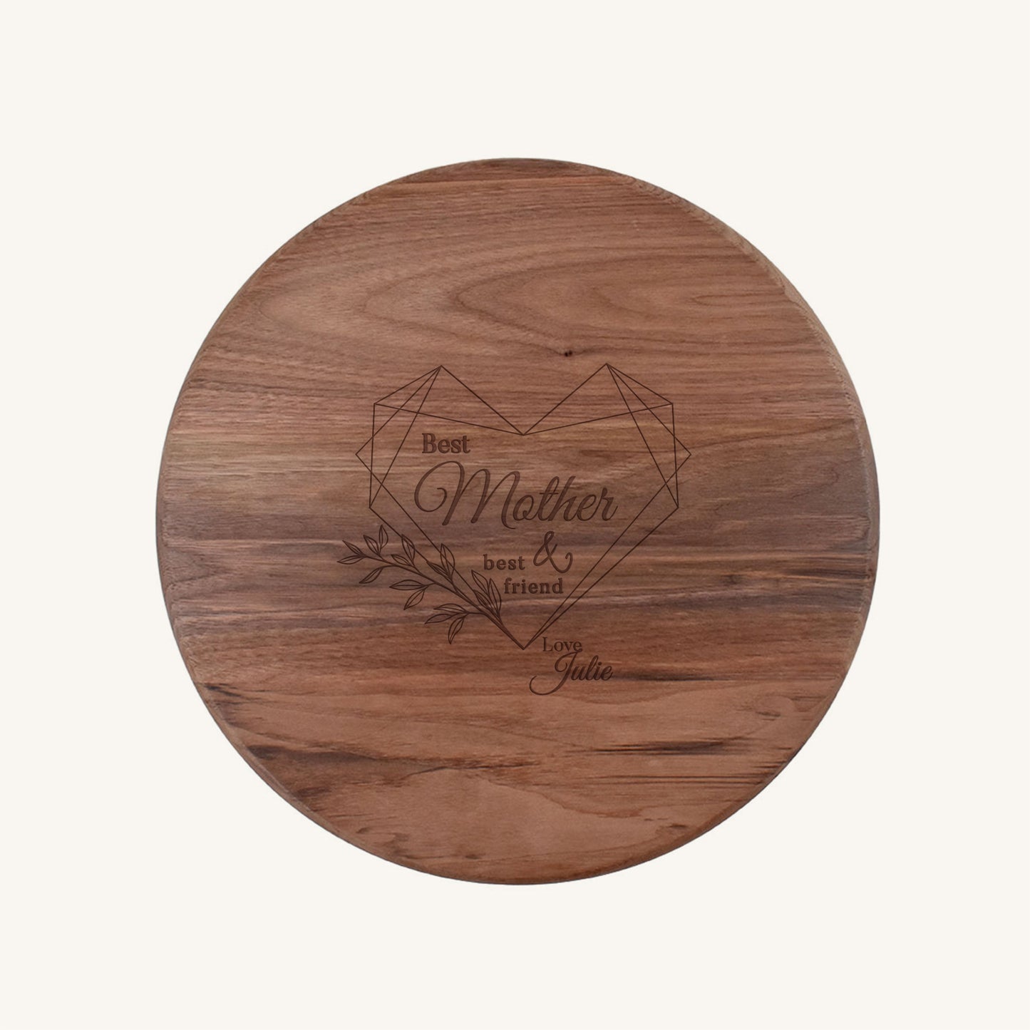 Tabla de cortar de madera redonda de 15 pulgadas