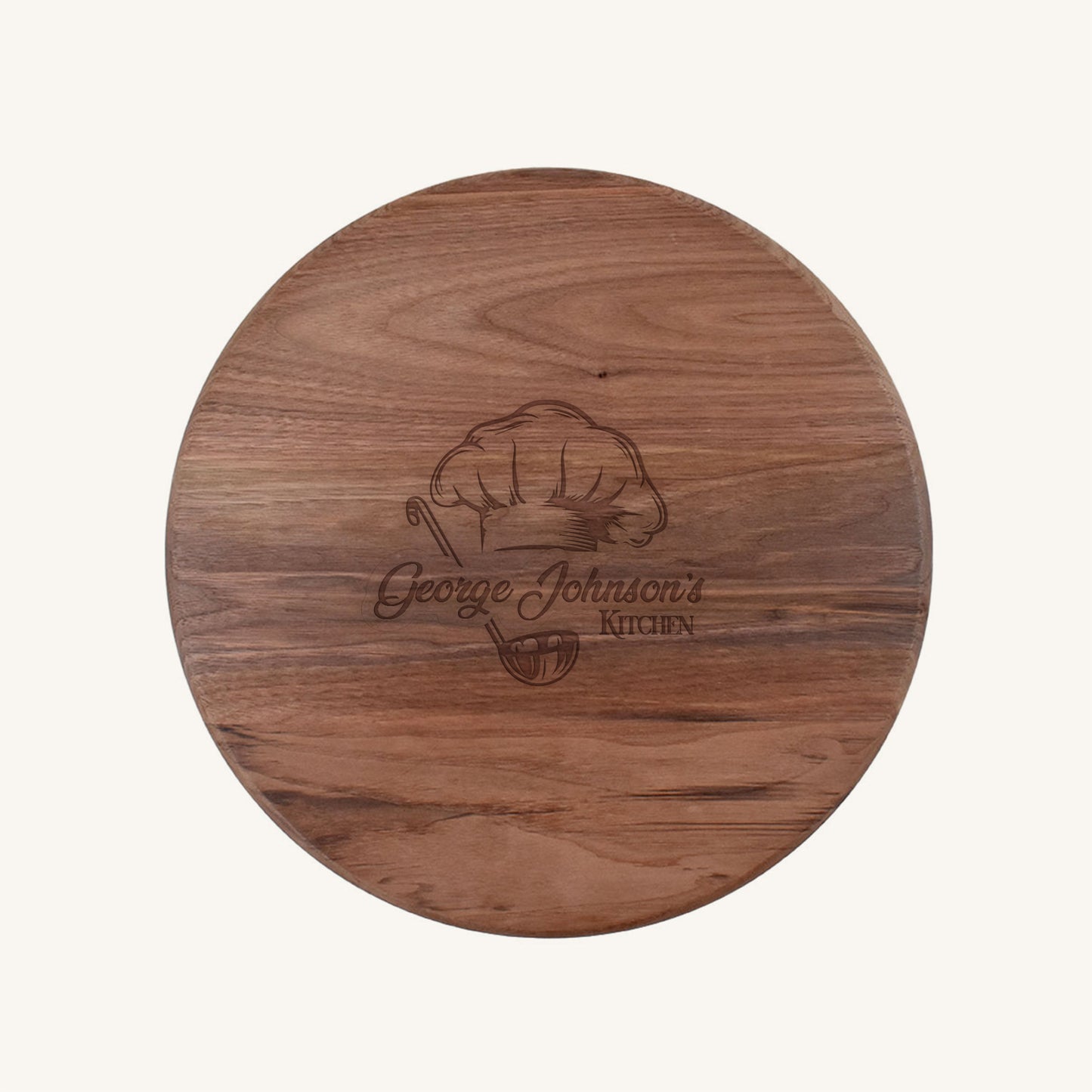 Tabla de cortar de madera redonda de 15 pulgadas