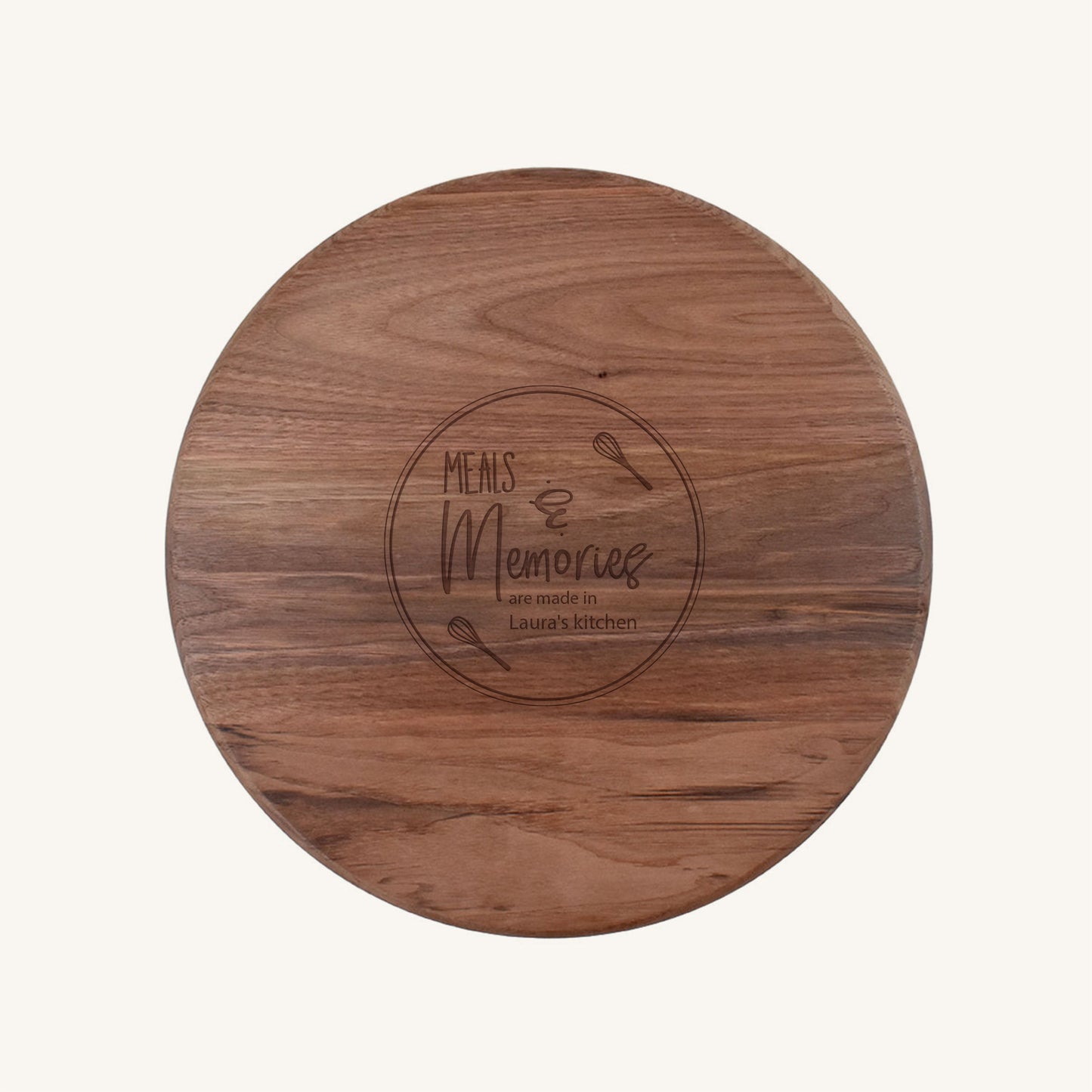 Tabla de cortar de madera redonda de 15 pulgadas