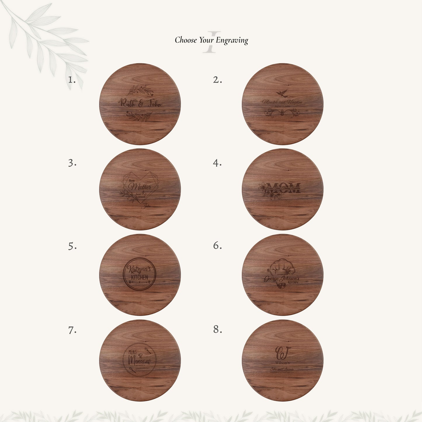 Tabla de cortar de madera redonda de 15 pulgadas