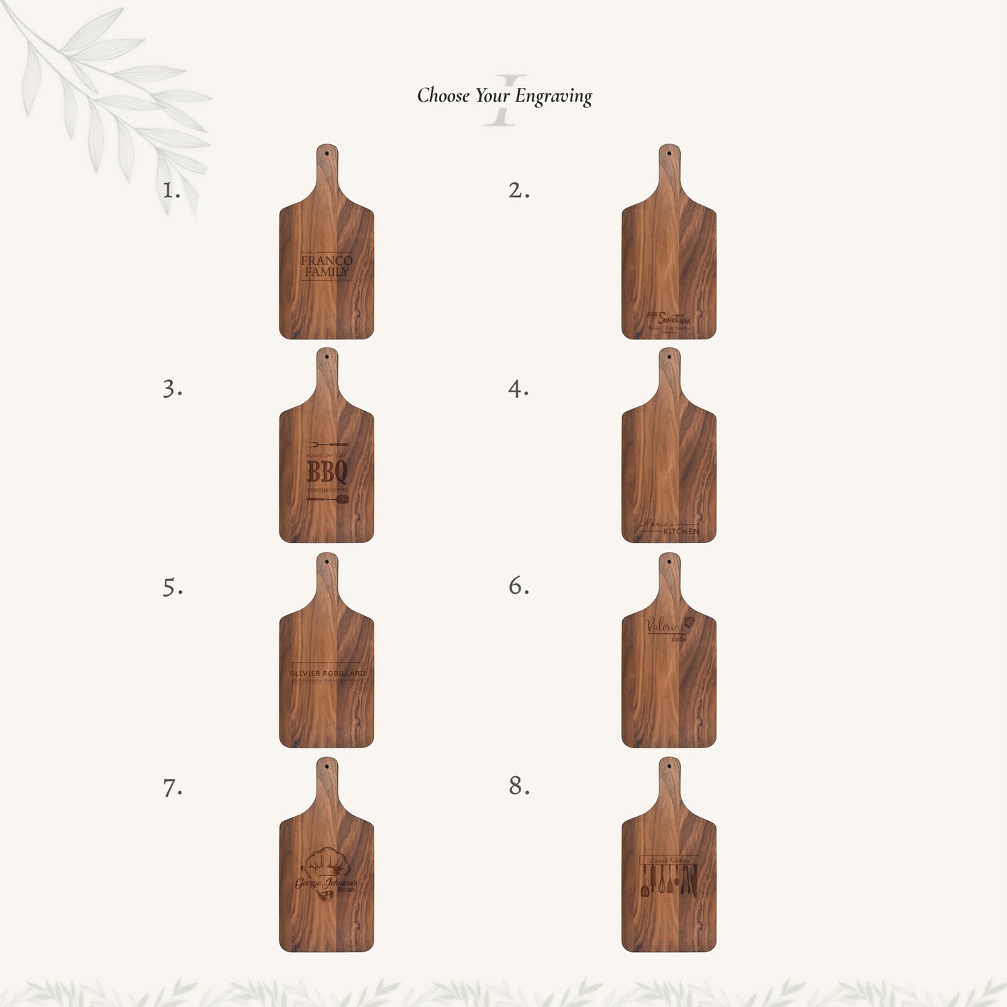 Tabla de cortar de madera con mango de 4 pulgadas