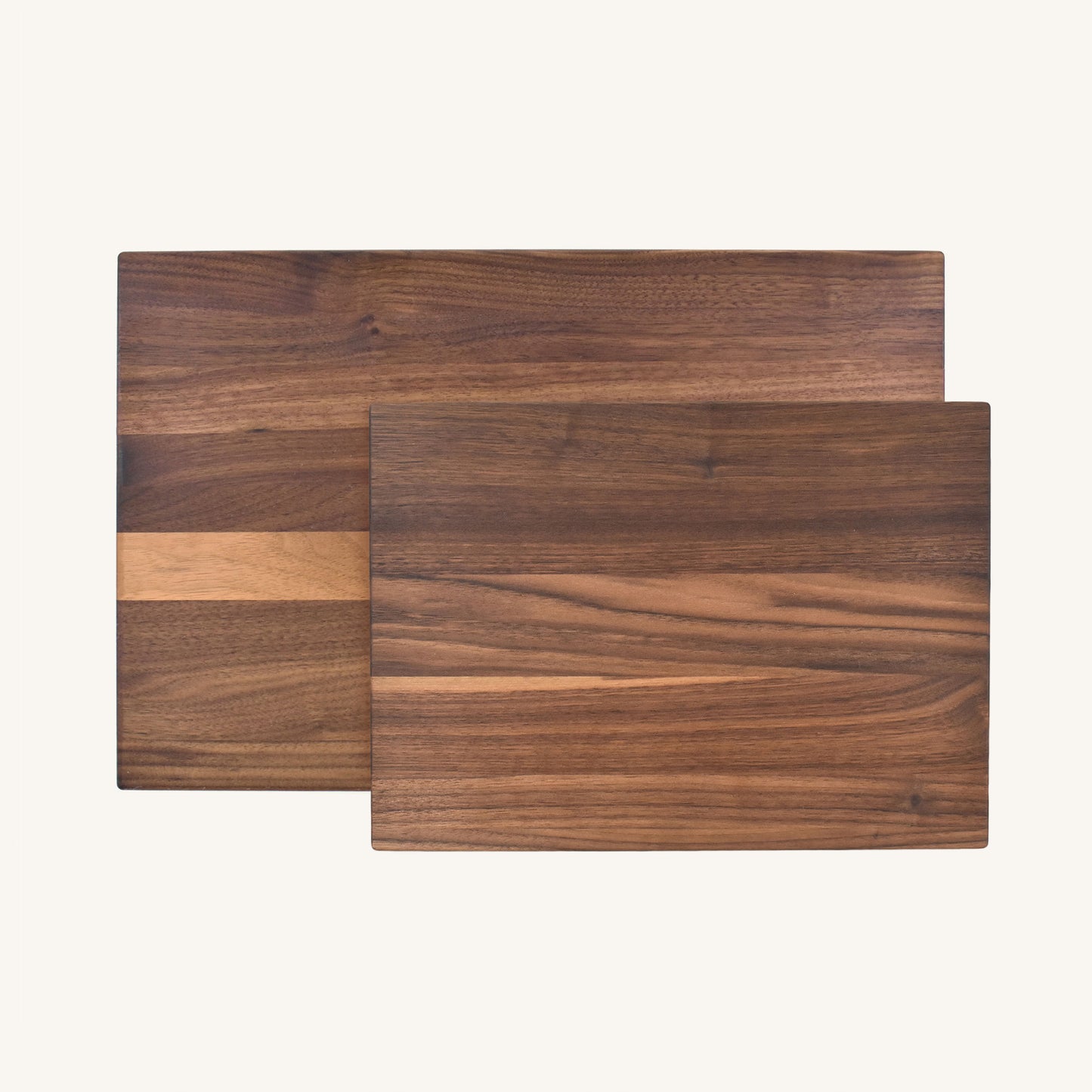 Paquete de tabla de cortar de madera mediana y grande con esquinas y bordes redondeados
