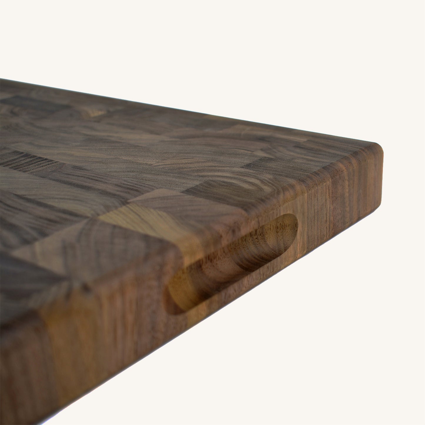 Bloque de carnicero de fibra final con muescas en el mango lateral