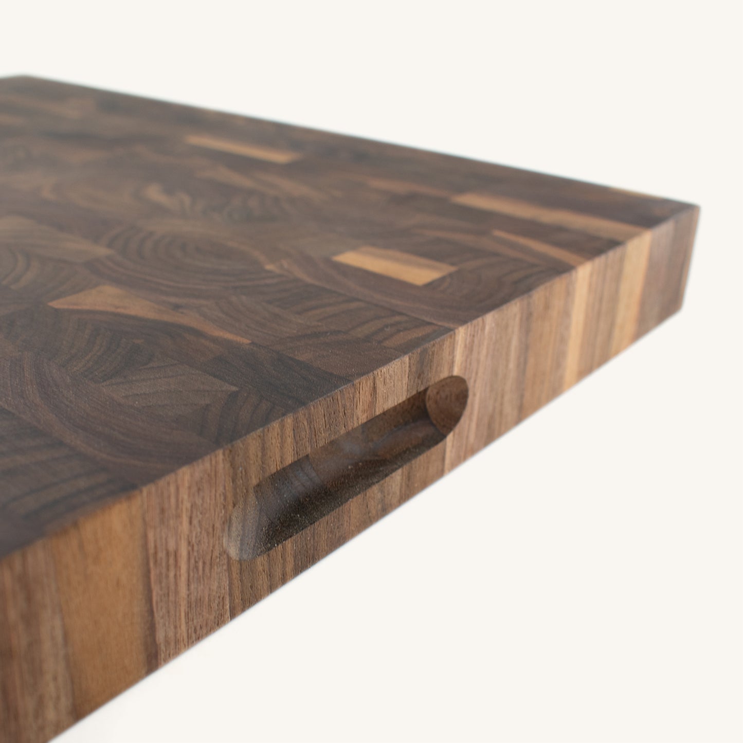 Bloque de carnicero de fibra de extremo grande con muescas en el mango lateral