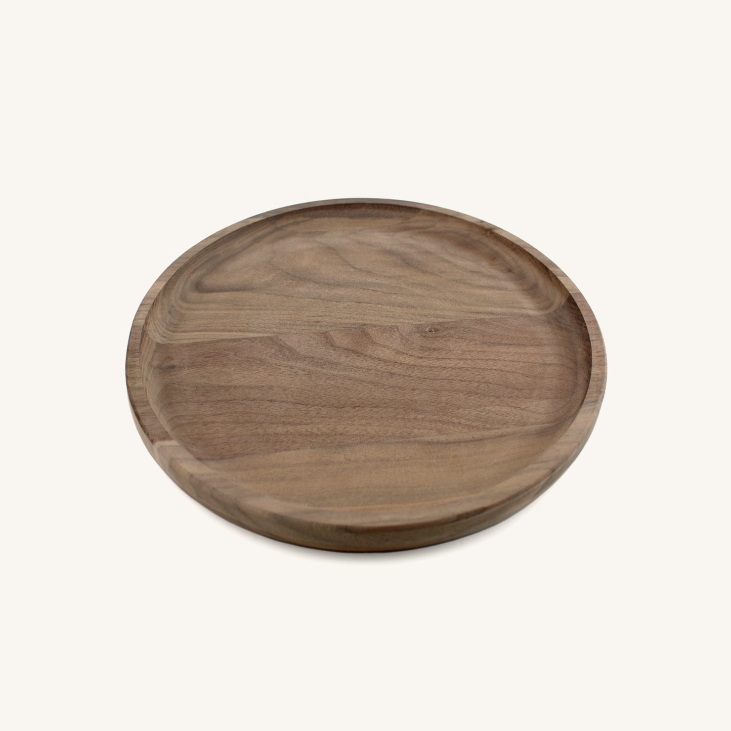 Bandeja redonda de madera dura