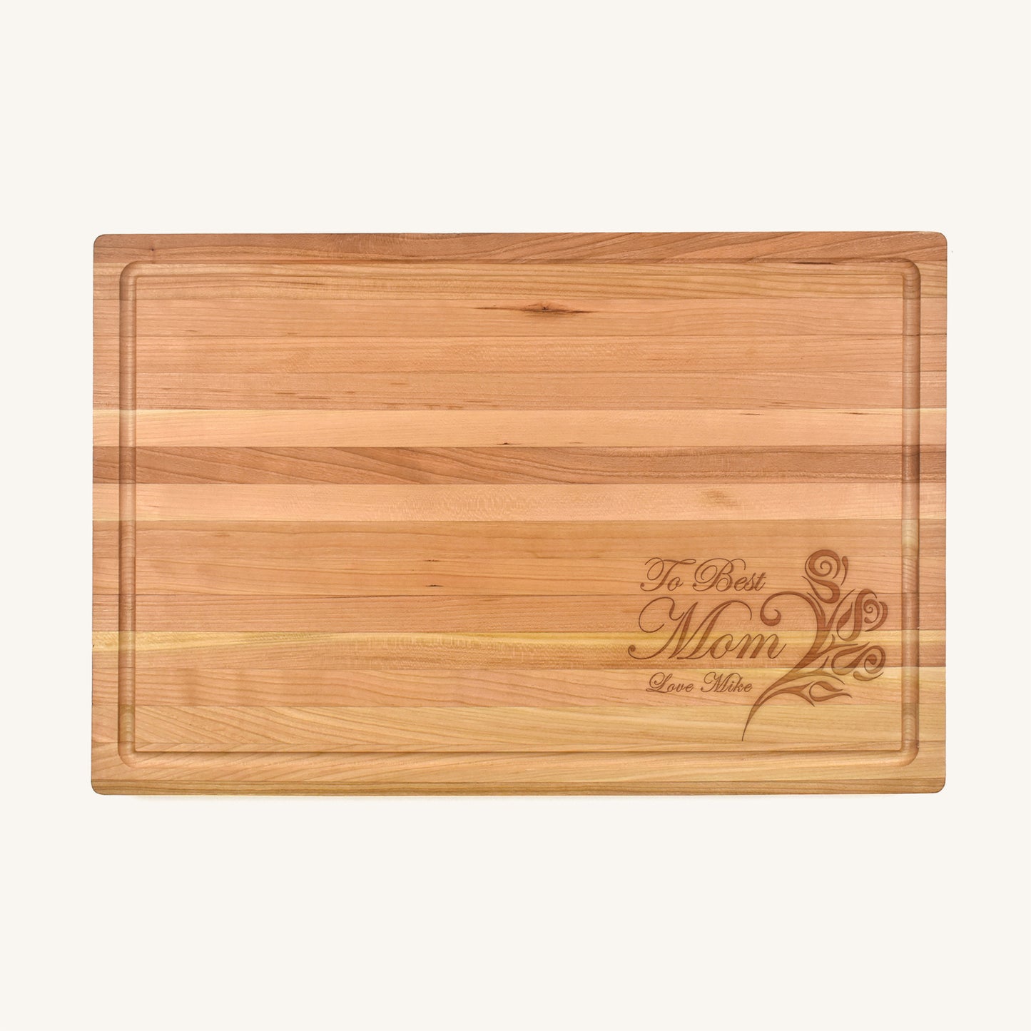 Wood Butcher Block With Mother's Day Designs