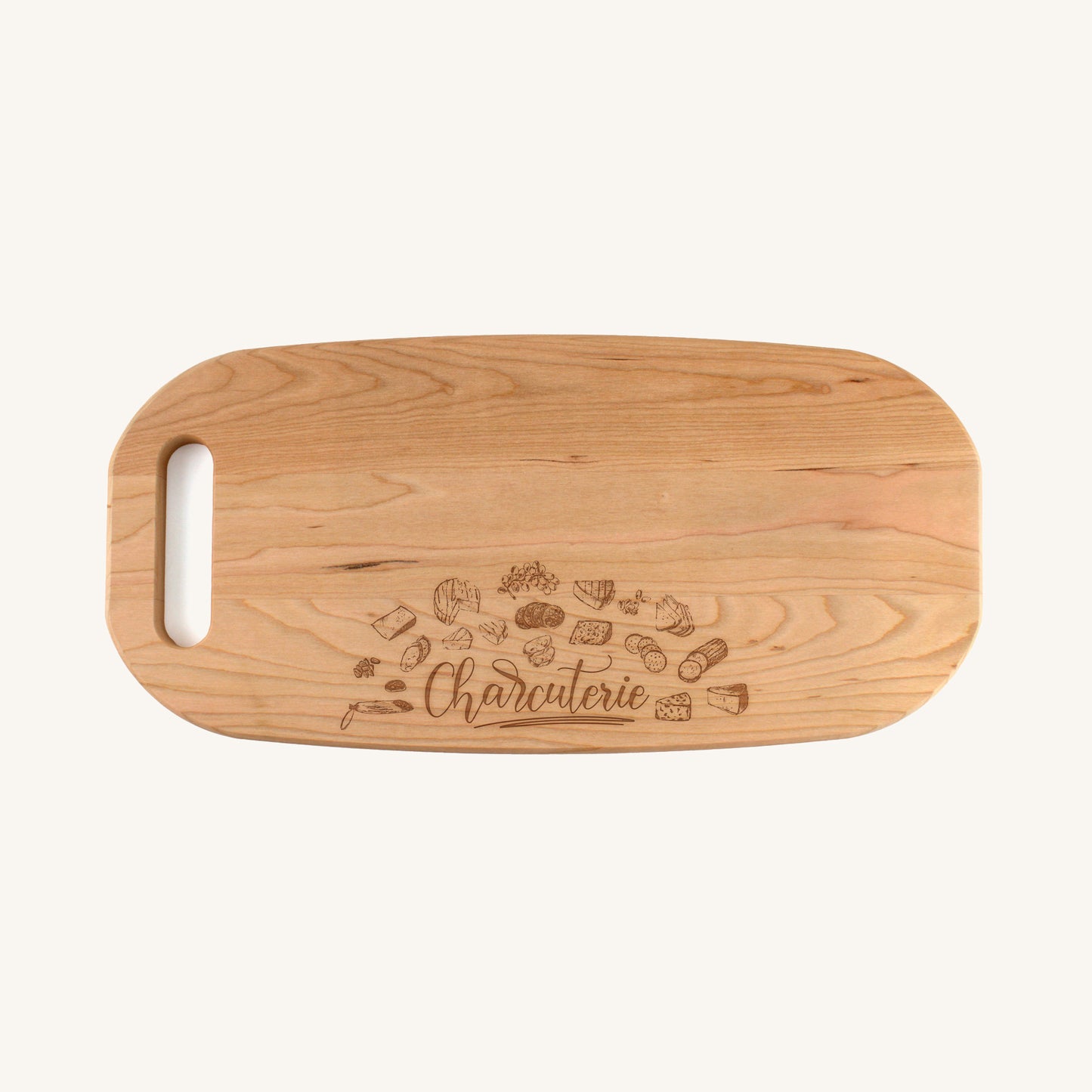 Bandeja para Charcutería de Madera con Asa