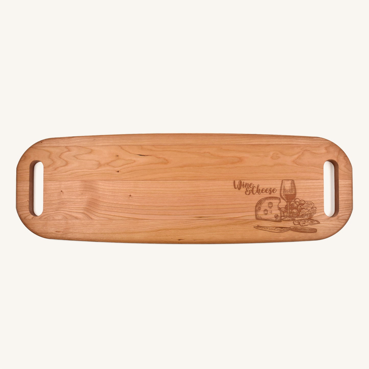 Bandeja para servir de madera con asas en ambos extremos