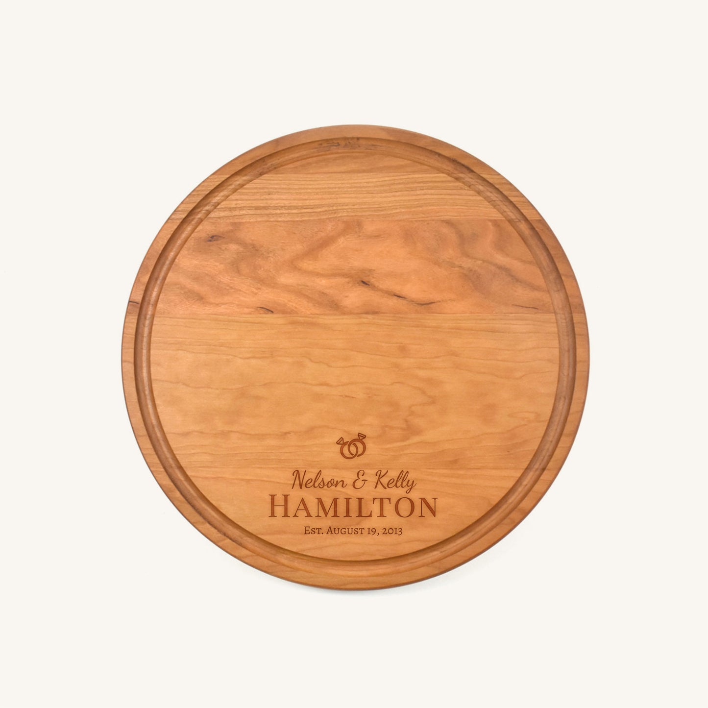 Planche à découper en bois ronde de 10 1/2 pouces
