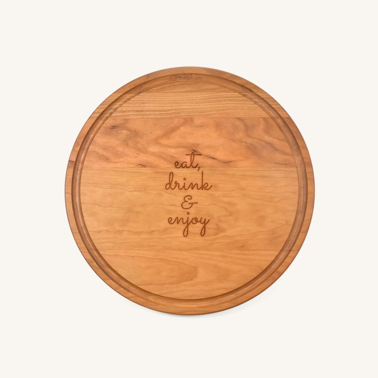 Planche à découper en bois ronde de 10 1/2 pouces