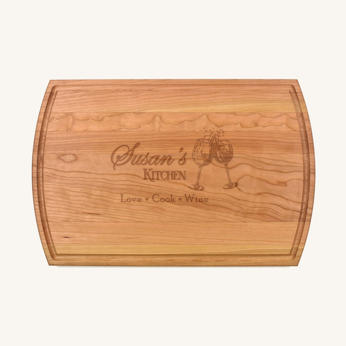 Tabla de cortar de madera grande con ranura para jugo